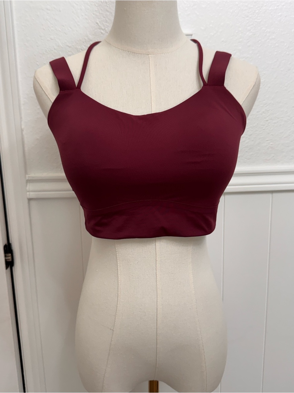 lululemon athletica Burgundy Strappy Longline Sports Bra